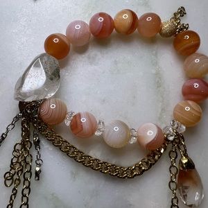 Love 13 bracelet… HAMSA charm… real stones.